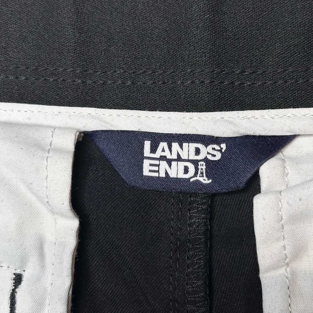 Lands End Men's 30 Black Cargo Traditional Fit Flat Front Shorts Casual - Picture 4 of 12